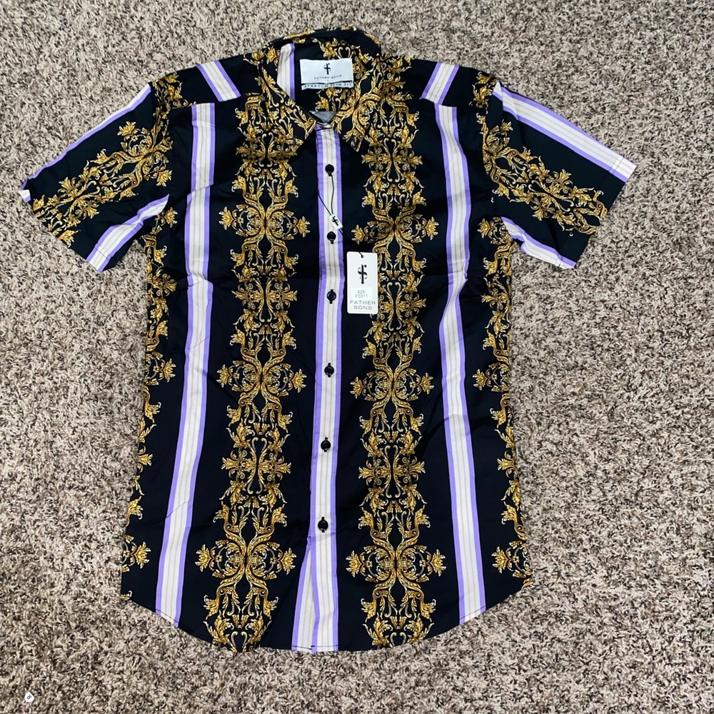 Father Sons Super Slim Stretch Short Sleeve w/ Button Down Collar NWT
